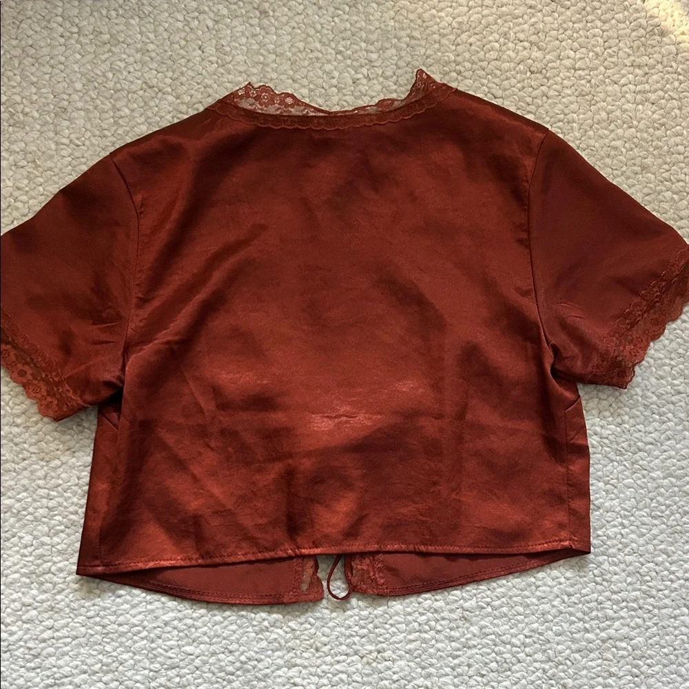 Princess Polly Rust Lace Crop Top - Picture 2 of 3